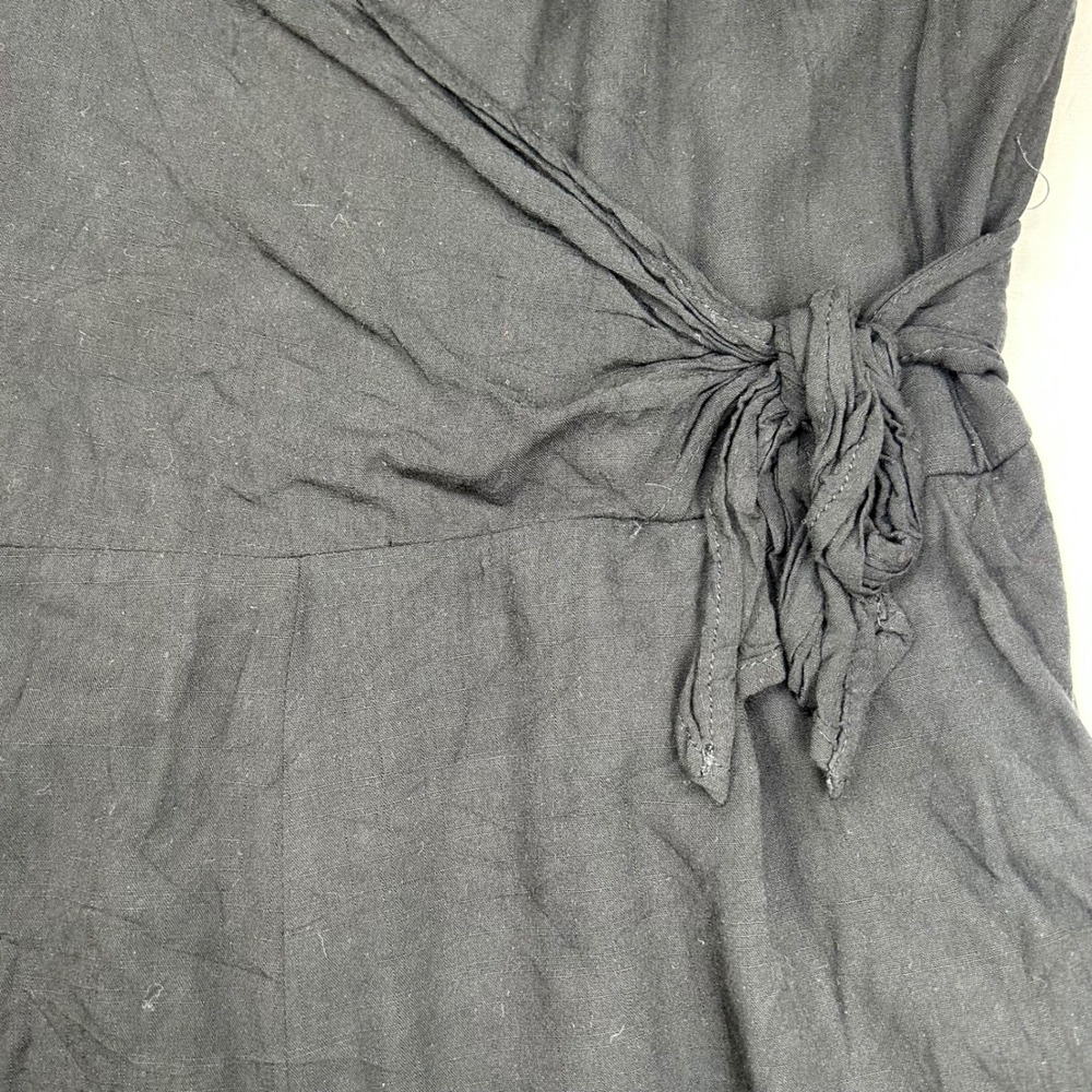 One Clothing Los Angeles Womens Black Wrap Front Romper Side Tie Pocket Large - Picture 10 of 14